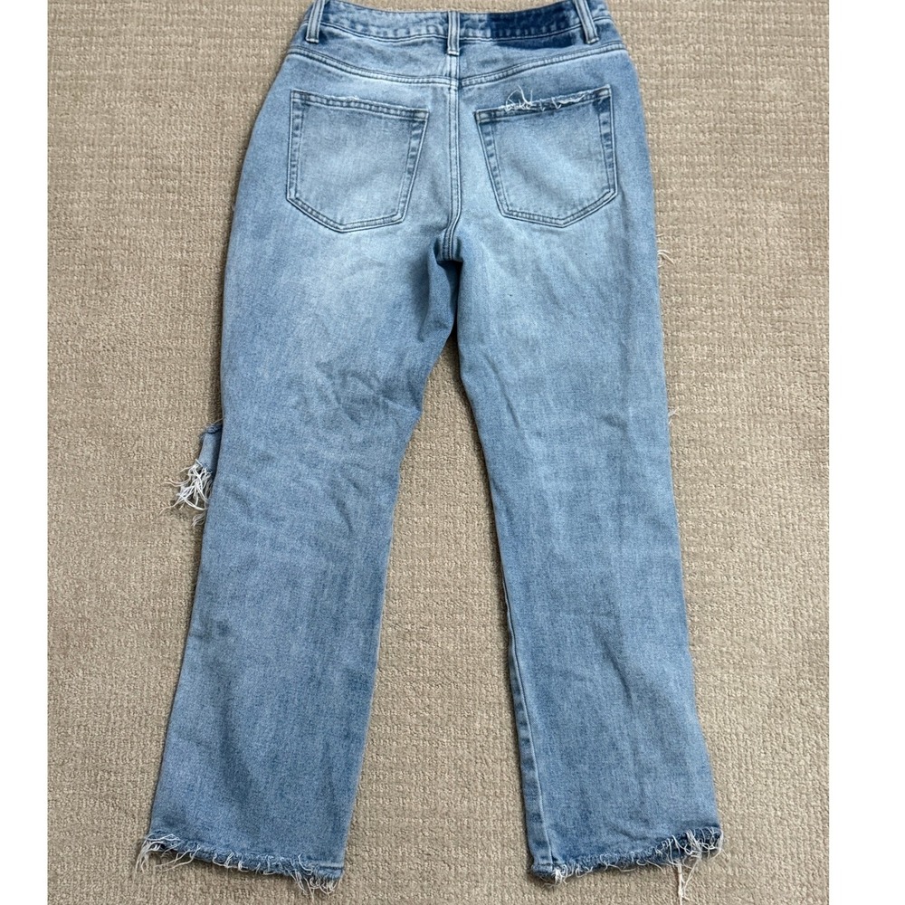 Flying Monkey Distressed Ripped Jeans Ultra High Rise Straight Leg Size 26 - Picture 2 of 3